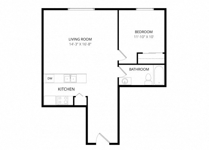 Palmer Wasilla 1x1 floor plan